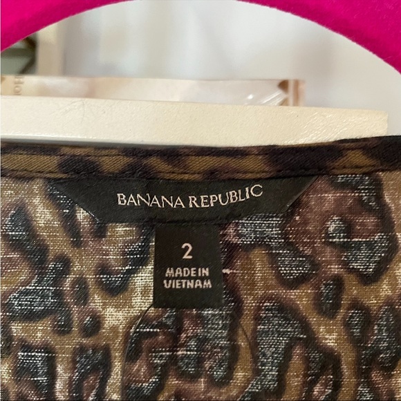 Banana Republic Women's 2 Leopard Animal Sleeveless Pants Romper Tie Belt - Picture 4 of 10